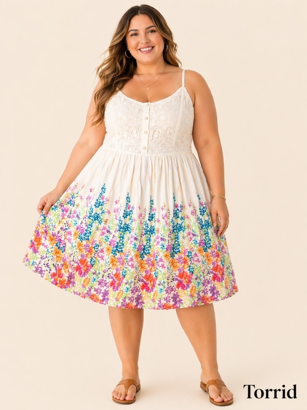Torrid White Floral Sundress Lacey Size 4X